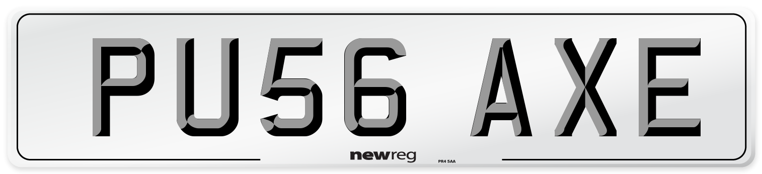 PU56 AXE Number Plate from New Reg